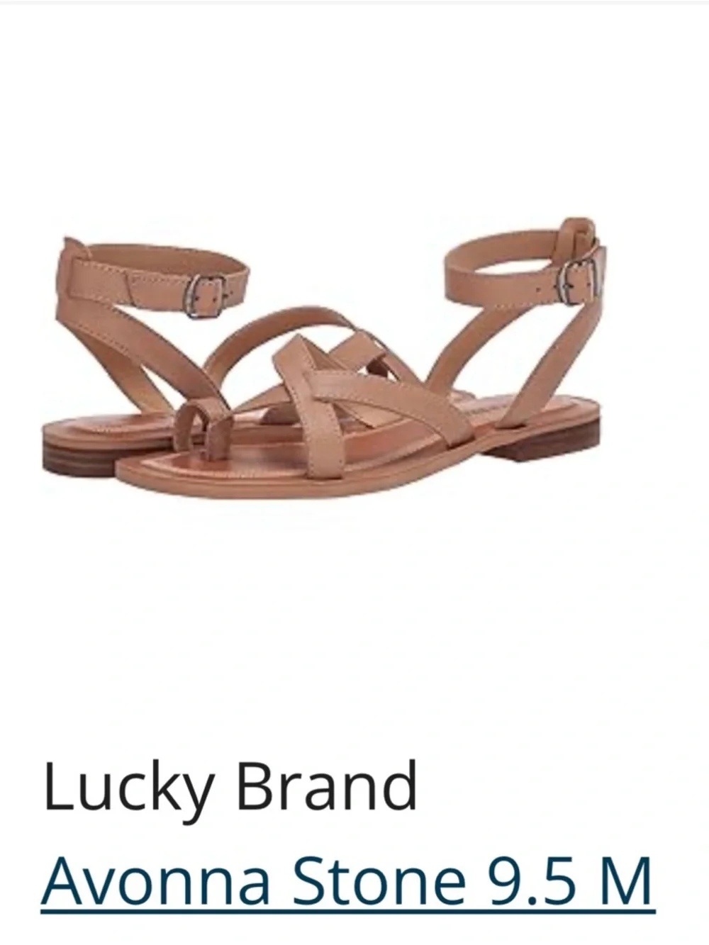 Lucky Brand Women's Tan Leather Strappy Sandals - Picture 5 of 5